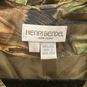 Henri Bendel Silk Jacket in Camouflage Tones
